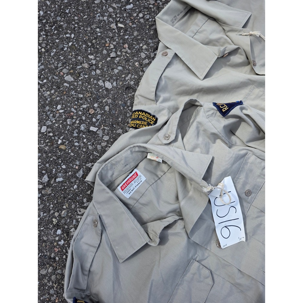 Vintage Lot 18 Canadian Military Work Shirts M-L Blue Tan Green RCMP Saskatoon - Picture 9 of 10